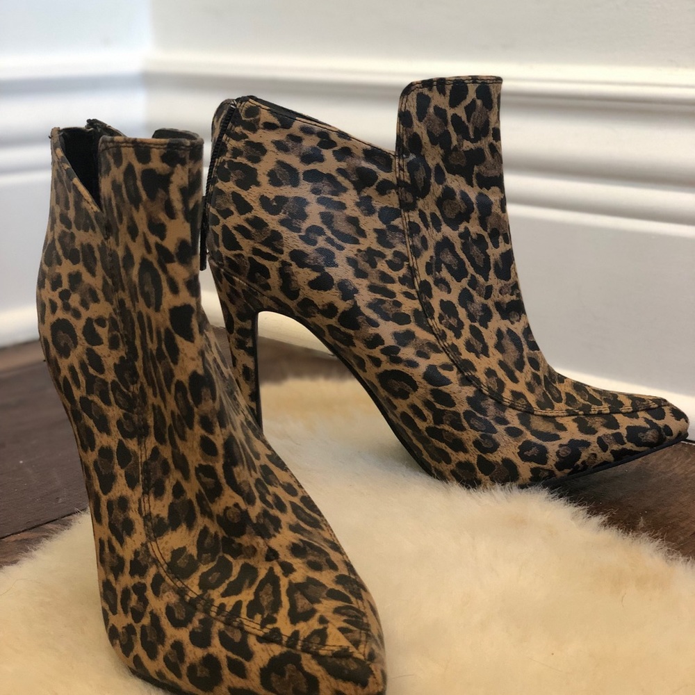 Leopard Booties with Heel